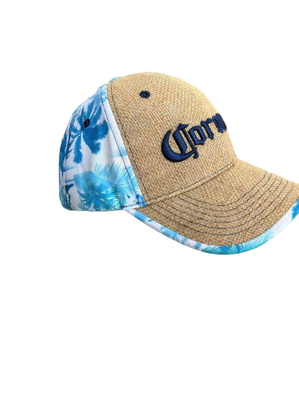 Calhoun Corona Extra Straw-Style Tropical Palm Print Adjustable Hat